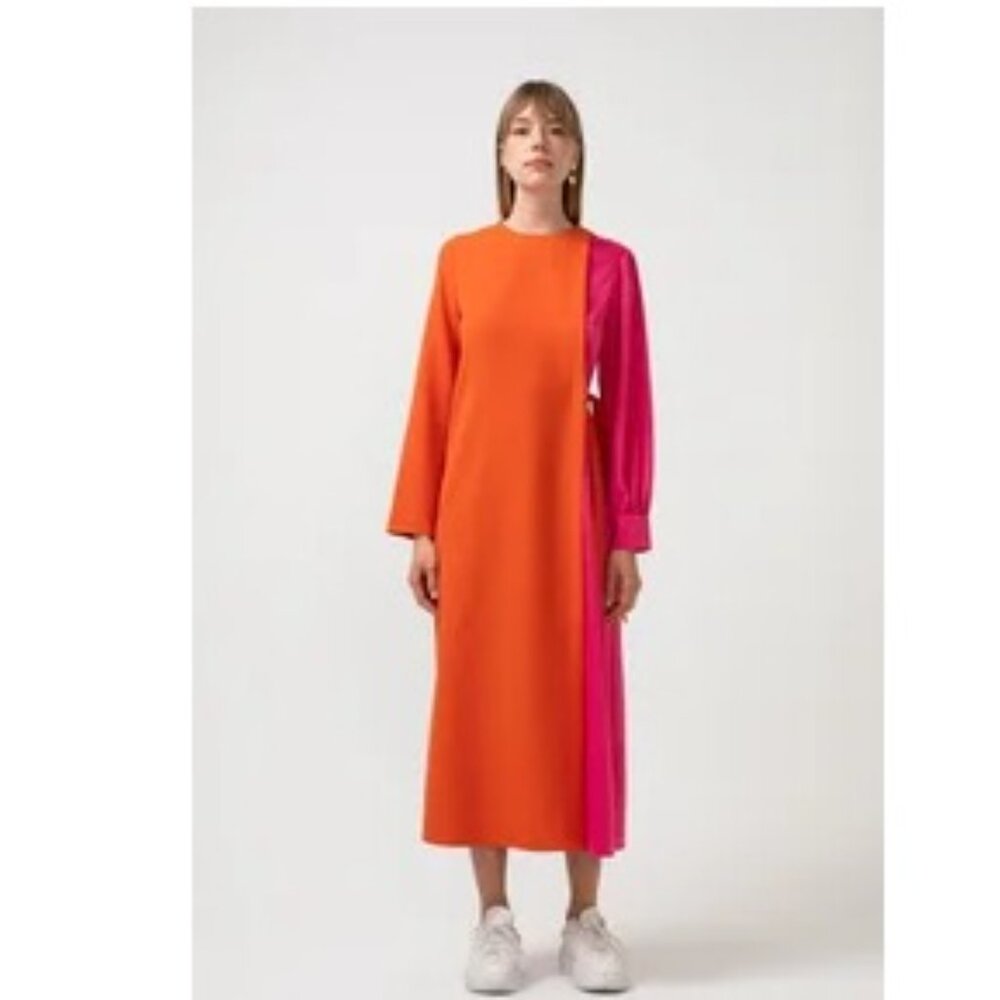 NEW Touché Privé Constrast Colored Day Orange Pink Dress P6306